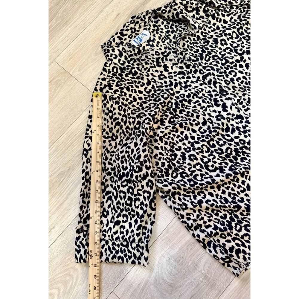 BFA Classics Leopard Print Button Up Blouse 2X Animal Print Career Top - Picture 8 of 10